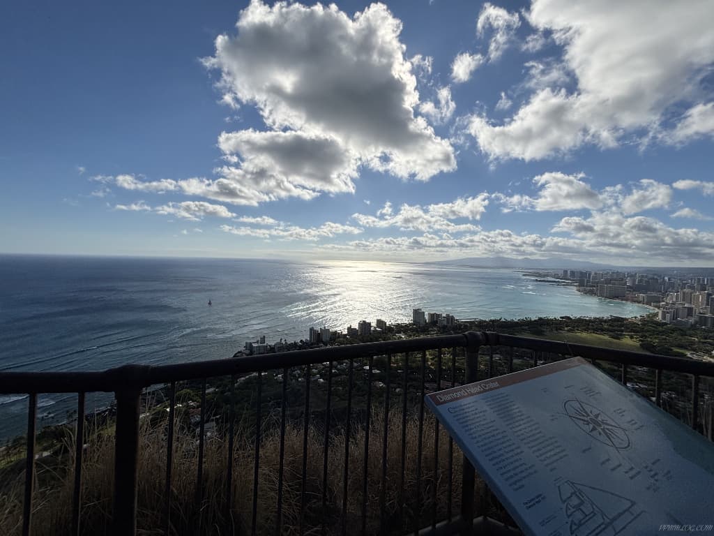 ダイアモンドヘッドからのワイキキの風景