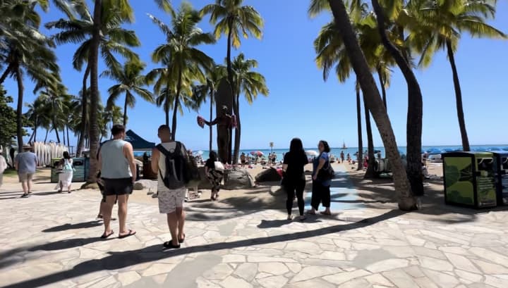 ワイキキビーチの風景